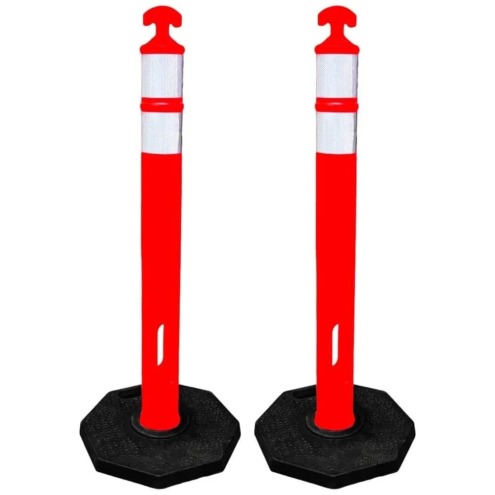 red and white traffic safety delineator 