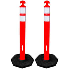 red and white traffic safety delineator 