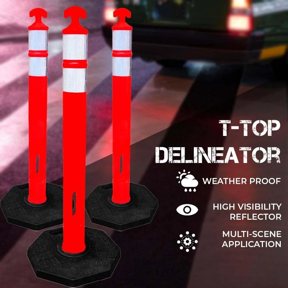 Weather Resistant Delineator Post With Weighted Base