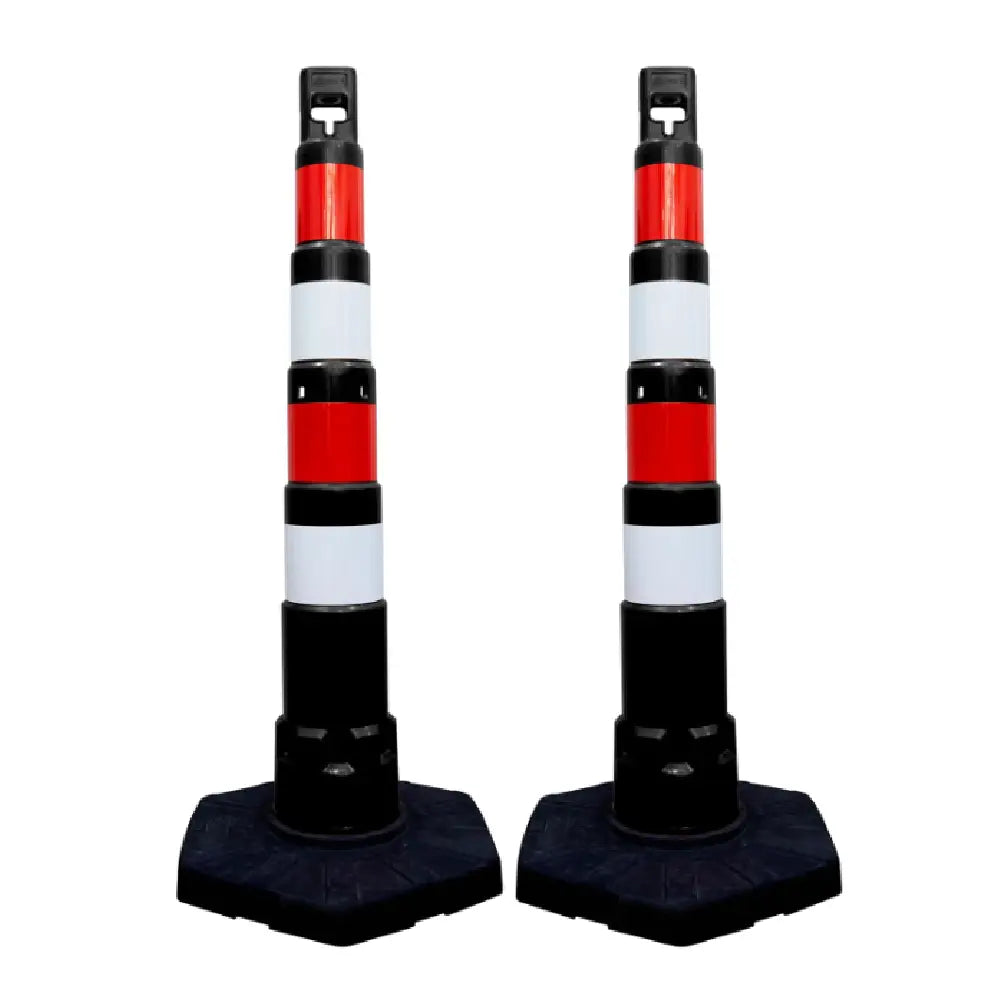 48" Black Delineator Post with Weighted Base