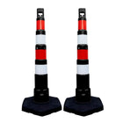 48" Black Delineator Post with Weighted Base