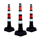 48" Black Delineator Post with Weighted Base