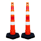 48" Red Delineator Post with Weighted Base