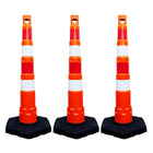 48" Red Delineator Post with Weighted Base