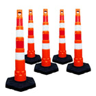 48" Red Delineator Post with Weighted Base