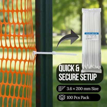 Cable tie with mesh fence 