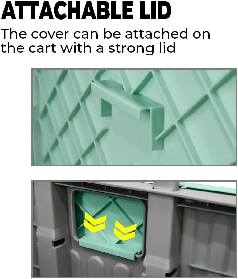 Grocery cart with attachable lid
