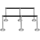 6pcs Black Stanchion Post Barrier