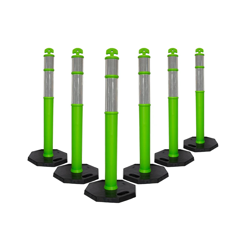 6pcs Green Flexible Delineators