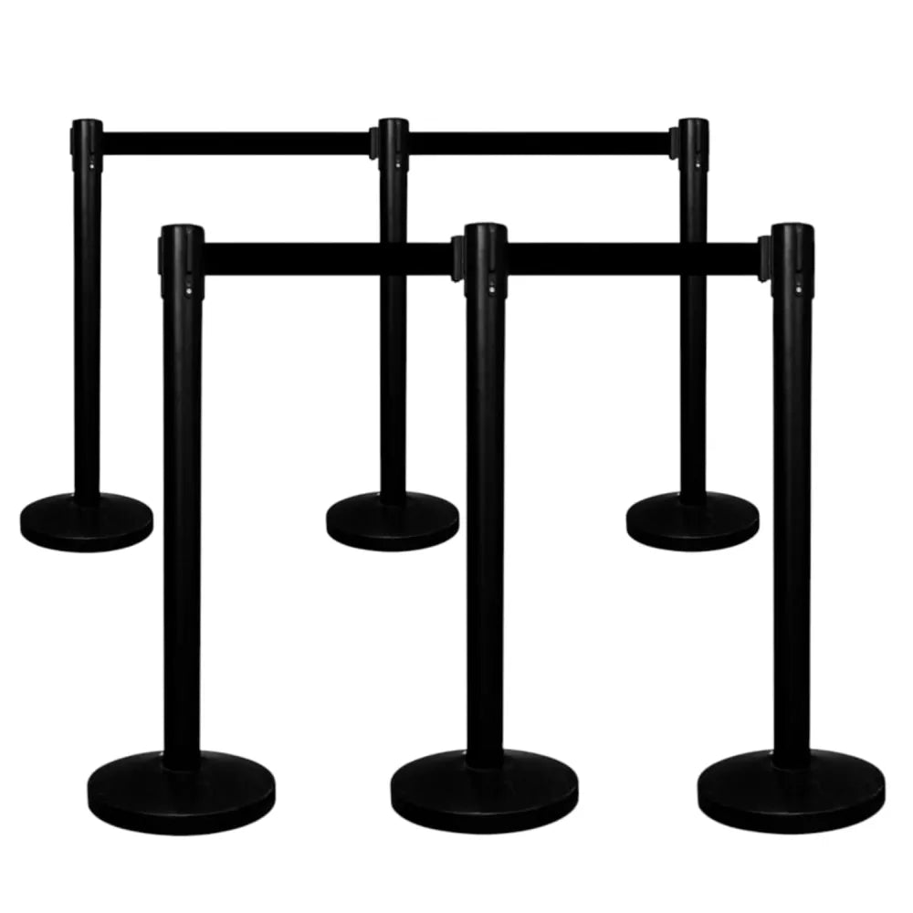 6pcs Retractable Stanchion Post Barrier