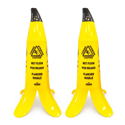 Banana Wet Floor Cone 60CM (24") Safety Caution Sign 2 Pcs - Yellow