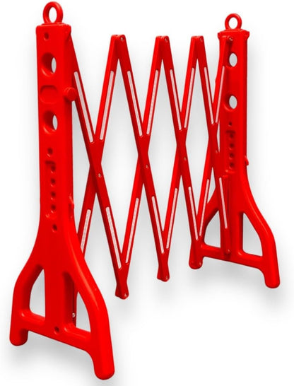 8.2ft Expandable Mobile Barrier │Plastic Foldable Barricade - Red