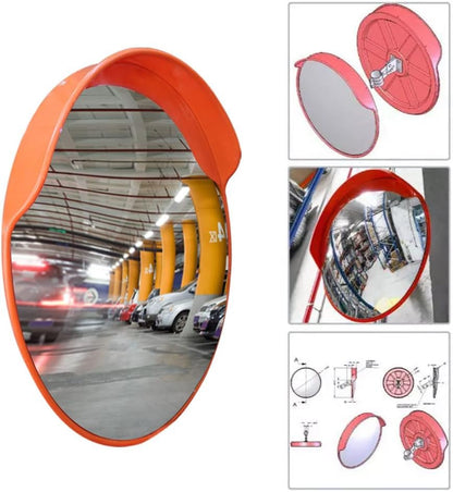 Convex Mirror 24" │60CM for Outdoor Safety - Orange