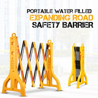 8.2ft Expandable Mobile Barrier │Plastic Foldable Barricade - Yellow & Black