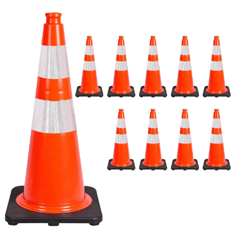 Cône de signalisation haut de gamme en PVC de 28 po — Cône de sécurité réfléchissant