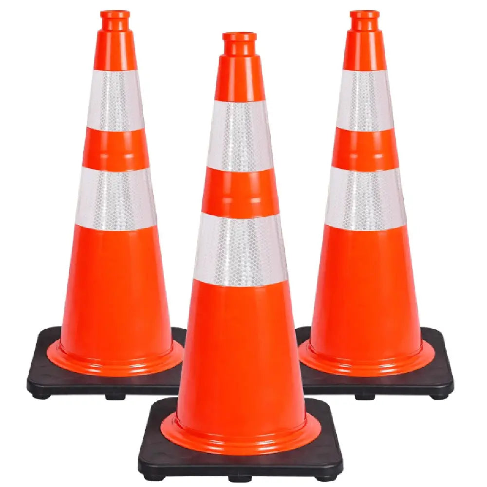 Cône de signalisation haut de gamme en PVC de 28 po — Cône de sécurité réfléchissant