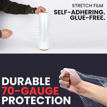 Stretch Wrap 12" x 1500ft Clear Stretch Film Roll 2 Rolls