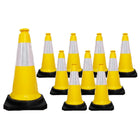 Traffic Safety Cone 30 Inch (75CM) Reflective Yellow | Heavy Duty Road Cone