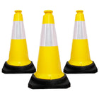 Traffic Safety Cone 30 Inch (75CM) Reflective Yellow | Heavy Duty Road Cone