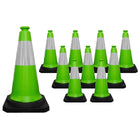 Traffic Safety Cone 30 Inch (75CM) Reflective Green with Weighted Base | Road Cone