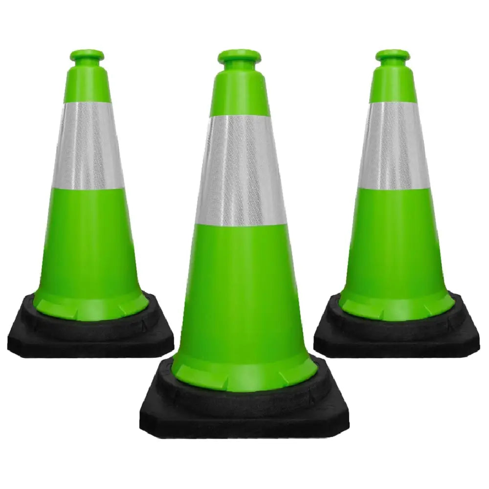 Traffic Safety Cone 30 Inch (75CM) Reflective Green with Weighted Base | Road Cone