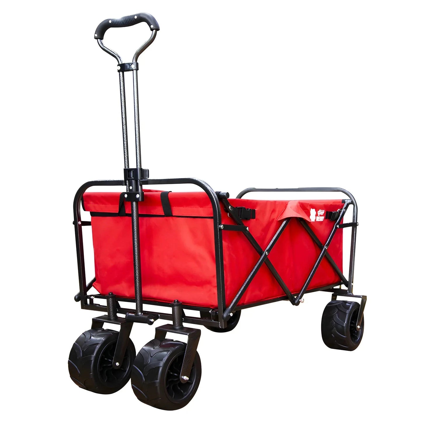 80KG Outdoor Garden Trolley with Heavy Duty Wheels Red