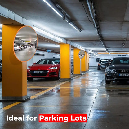 Mirror for underground parking garage