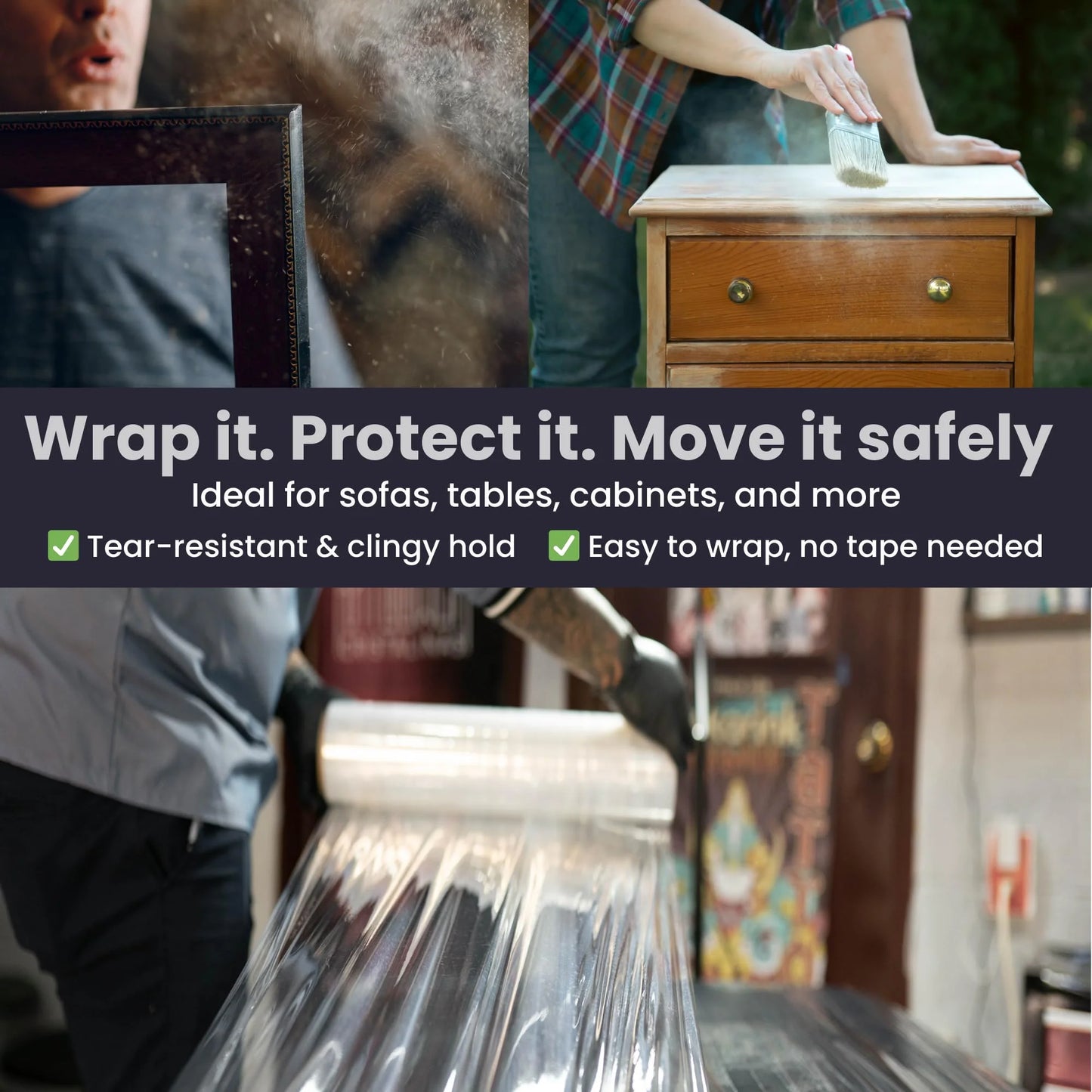 Stretch Wrap 12" x 1500ft Clear Stretch Film Roll 4 Rolls