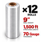 Pellicule étirable 9 po x 1500 pi, calibre 70 — pellicule rétractable