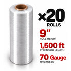 Pellicule étirable 9 po x 1500 pi, calibre 70 — pellicule rétractable
