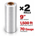 Pellicule étirable 9 po x 1500 pi, calibre 70 — pellicule rétractable