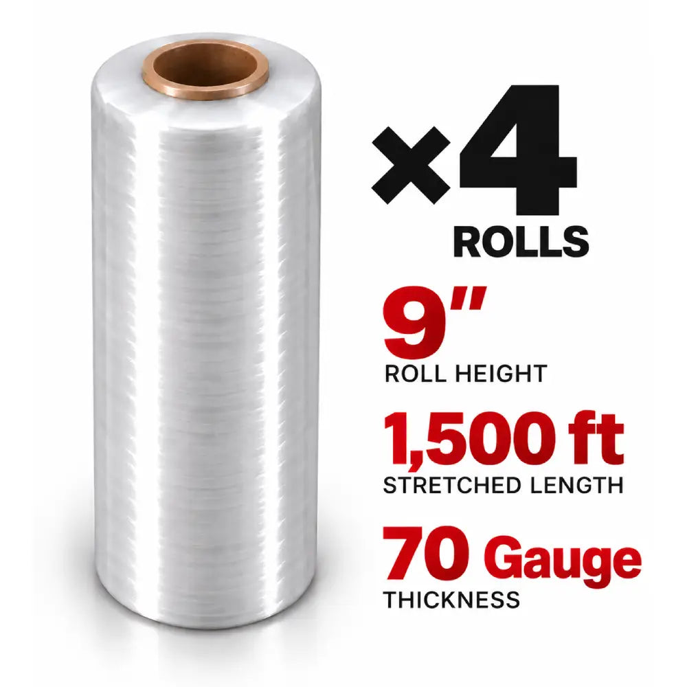 Pellicule étirable 9 po x 1500 pi, calibre 70 — pellicule rétractable