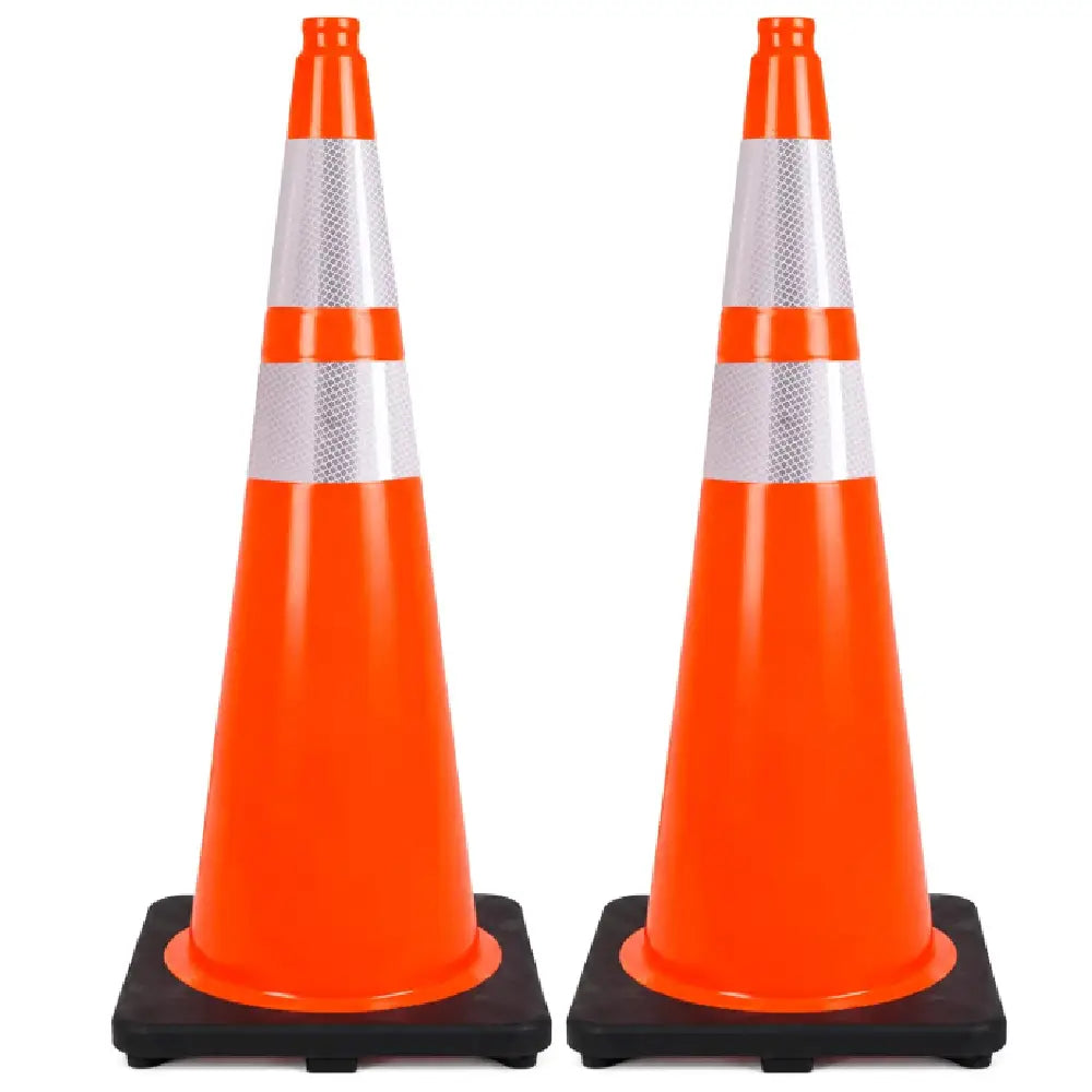 Traffic cone PVC 90cm 36" 9.2 LB with 2 reflective strips