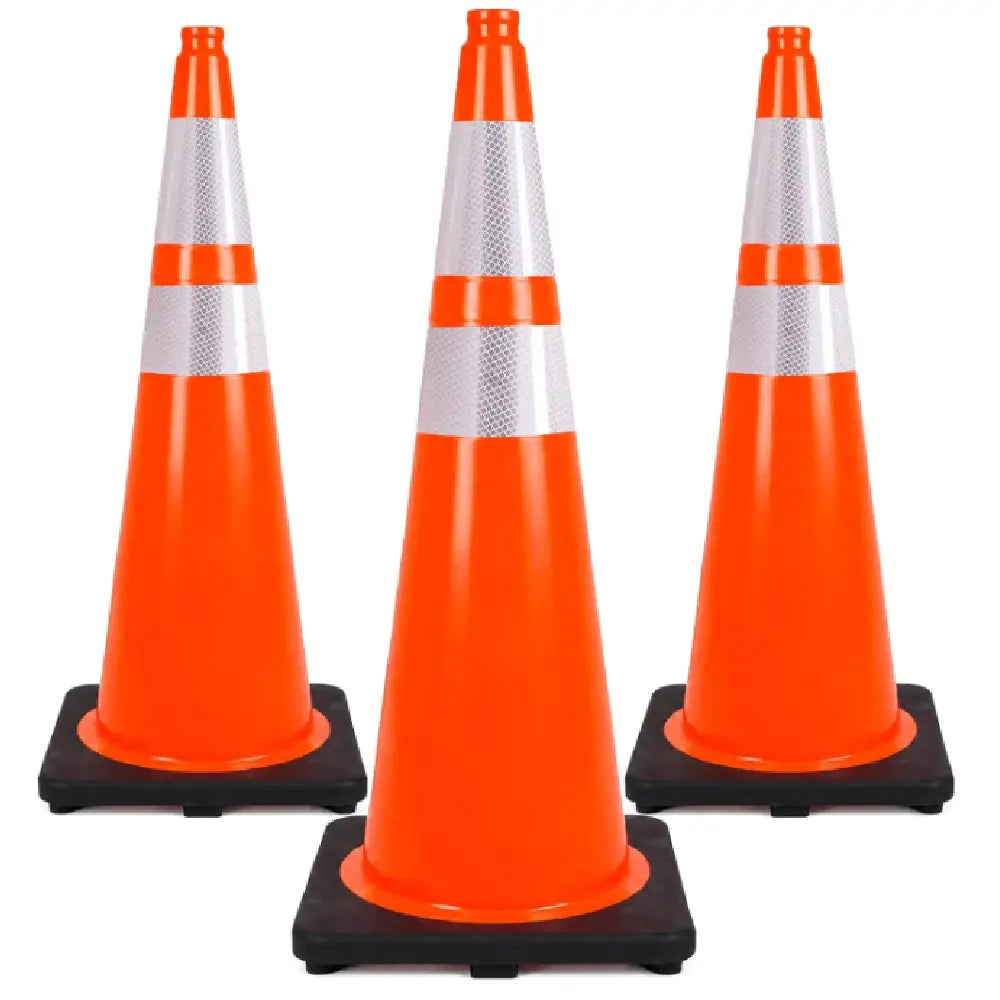 Traffic cone PVC 90cm 36" 9.2 LB with 2 reflective strips