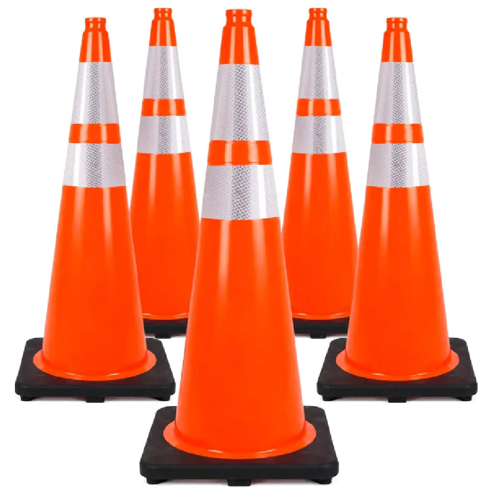 Traffic cone PVC 90cm 36" 9.2 LB with 2 reflective strips