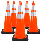 Traffic cone PVC 90cm 36" 9.2 LB with 2 reflective strips