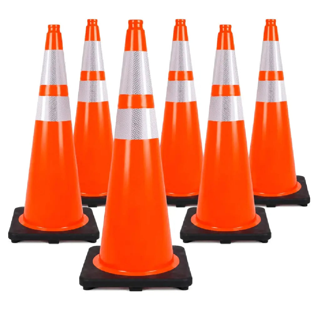 Traffic cone PVC 90cm 36" 9.2 LB with 2 reflective strips