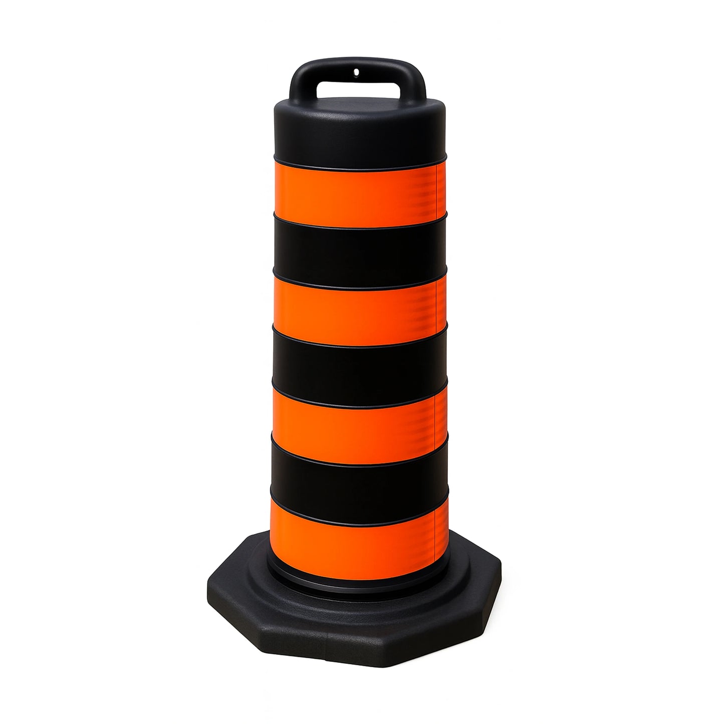 10 Pieces Traffic Barrel |  Black Drum with Orange reflective