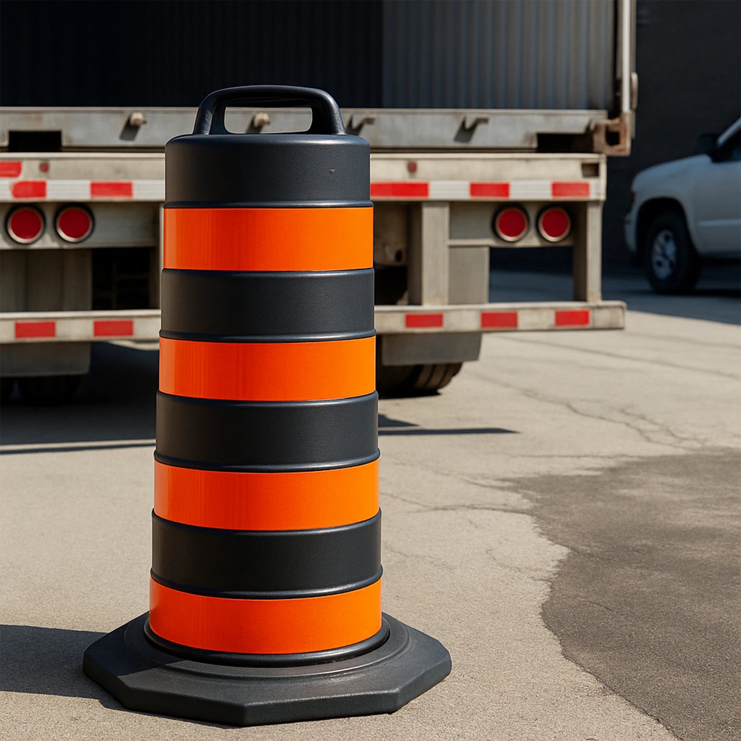 10 Pieces Traffic Barrel |  Black Drum with Orange reflective
