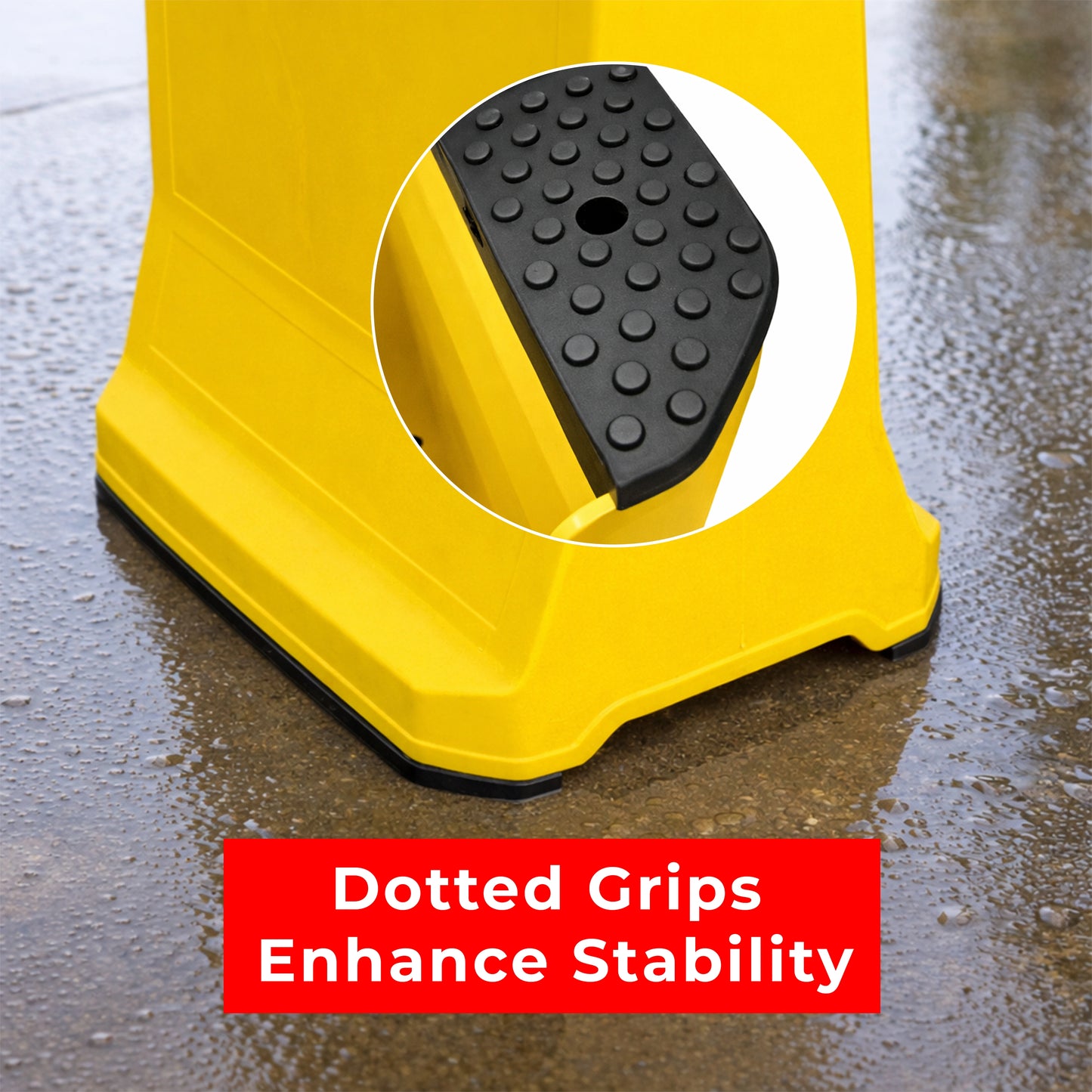 Pavement Sign Road Barrier 90×50CM - Yellow | Portable Barrier with Advertising Barges