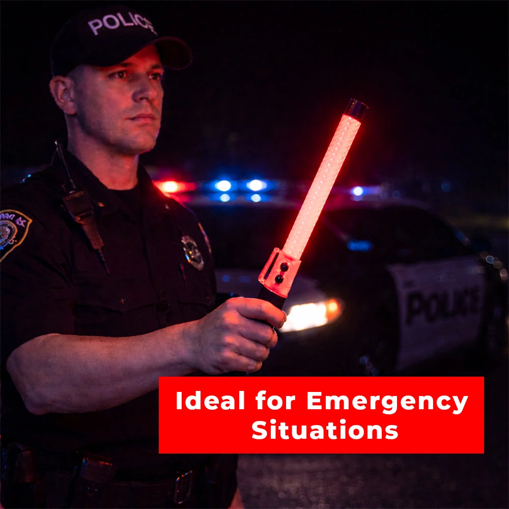 Traffic Safety Wand Baton LED Light Rechargeable Red & Green