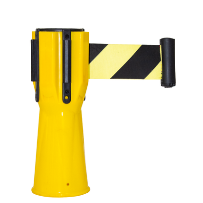 Retractable Traffic Cone Topper Tape - 3 Meter | Yellow Cone Belt Barrier Tape for Cones | Cone Mountable Emergency Warning Belt | High Visibility Yellow Retractable Topper for Traffic Cone