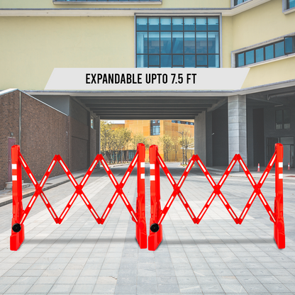 Expandable Barricade - Red | 2.3 Meter Collapsible Plastic Barricade | Foldable Barrier