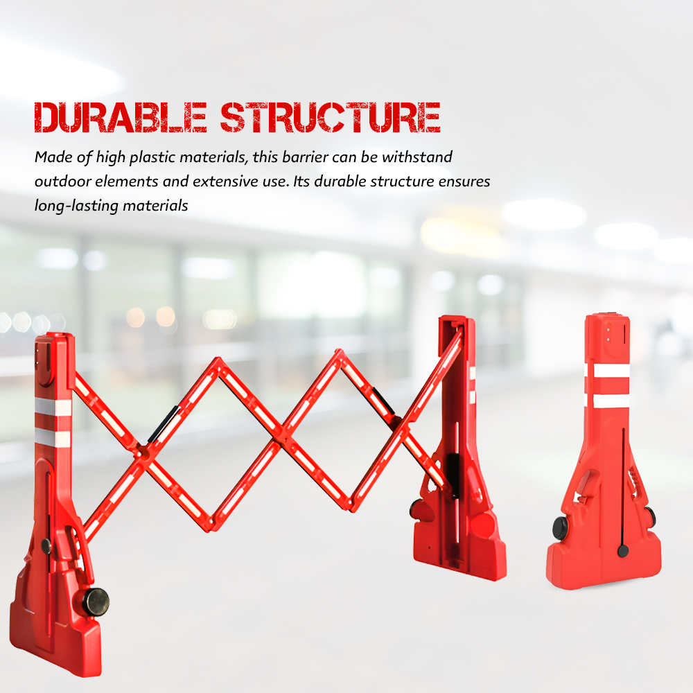 Expandable Barricade - Red | 2.3 Meter Collapsible Plastic Barricade | Foldable Barrier