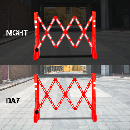 Expandable Barricade - Red | 2.3 Meter Collapsible Plastic Barricade | Foldable Barrier