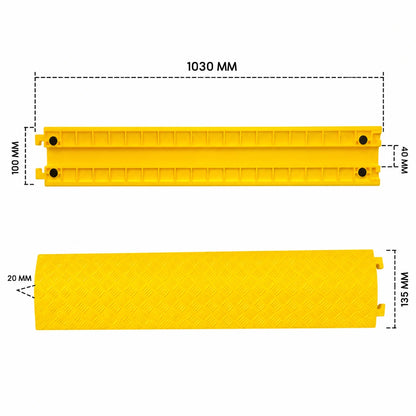 Cable Protector 40 x 5.2 Inch Single Channel Floor Cord Cover Yellow