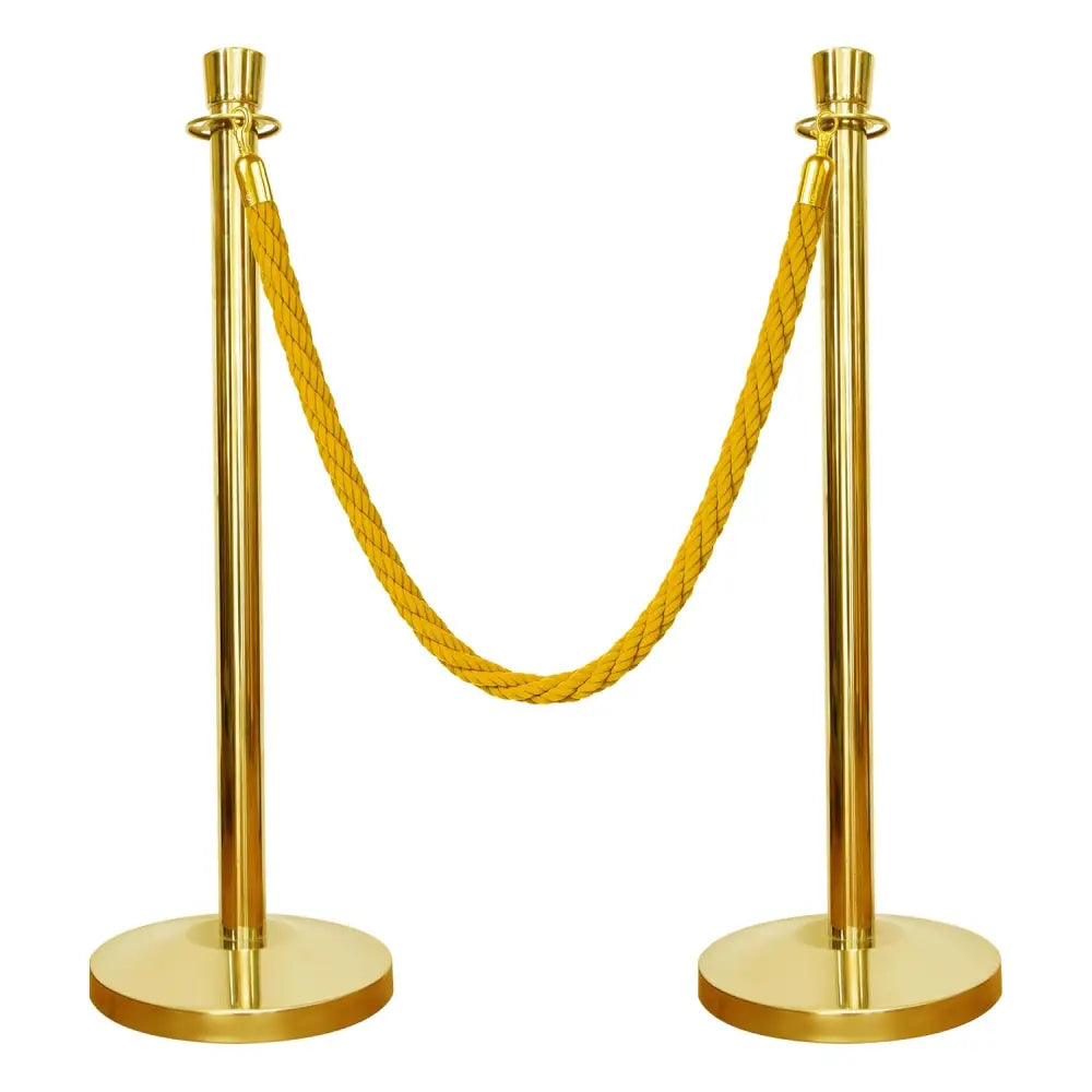 Gold Crowd Control Stanchions 100CM with 1.5M Golden Twisted Rope