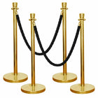 Gold Crowd Control Stanchions 100CM with 1.5M Black Twisted Rope