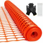 Garden Fence Animal Barrier 3.6 ft × 100 ft, Black HDPE Safety Netting with Work Gloves