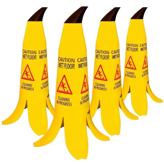 4 Pcs 24 Inch Banana Caution Cone - Yellow
